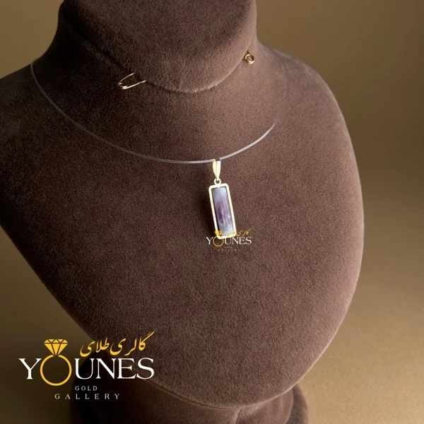 آویز طلا سنگ آمیتیست